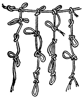 Первые обитатели Южной Америки при сложном счете пользовались узелками, завязанными на ремнях или веревках